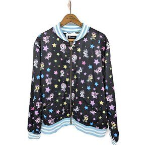 New Tokidoki Star Studded Reversible Varsity Jacket Size XL Satin